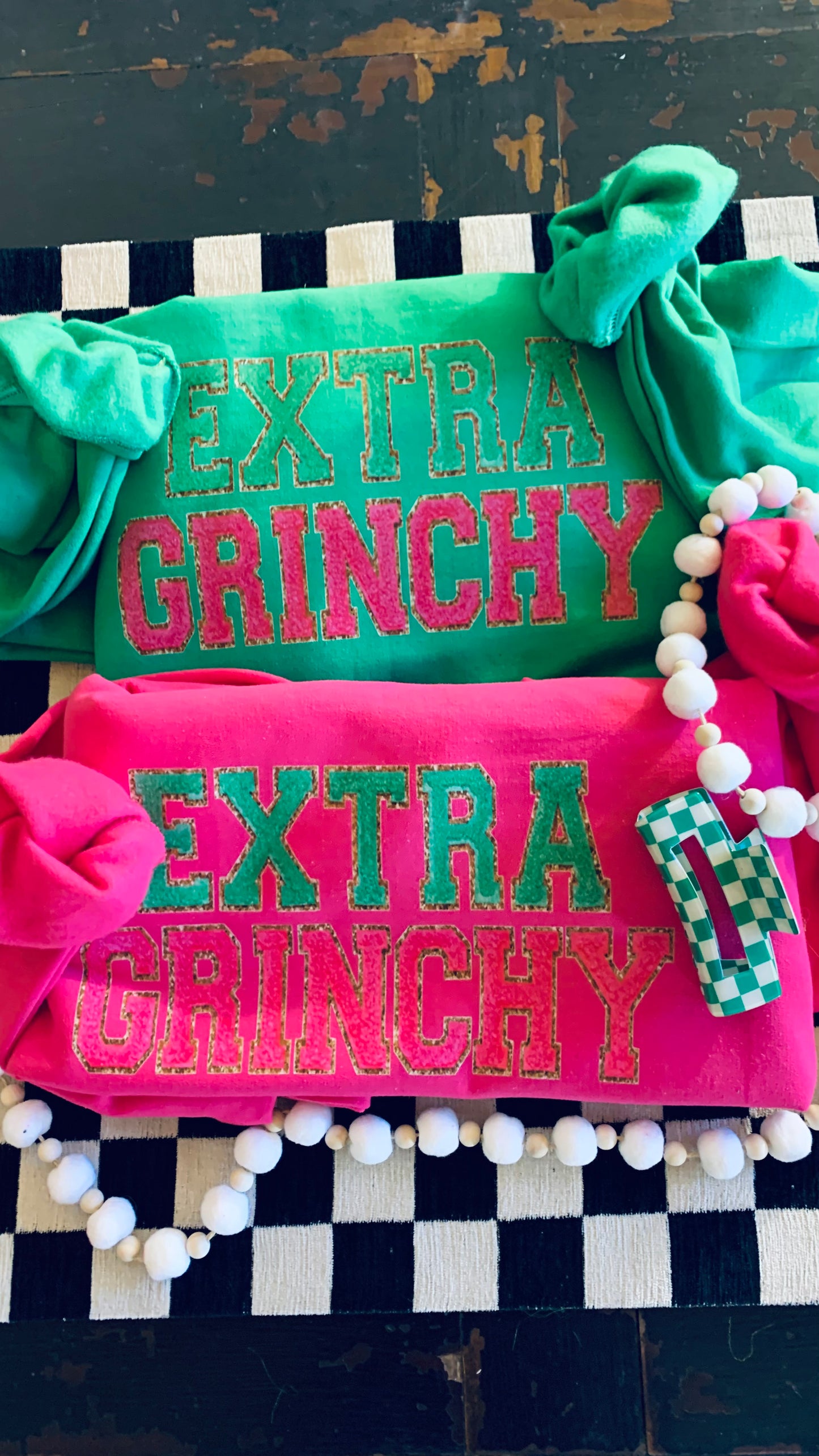 Extra Grinchy 💚faux chenille patch